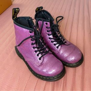 Dr. Martens | purple sparkle patent boots toddler girl size 10